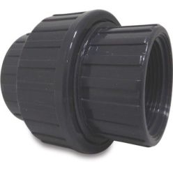 Druk PVC 3 delige koppeling 2x binnendraad 1"