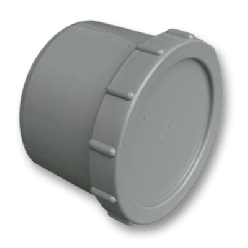 Afvoer PVC Eindstuk met schroefdeksel (spie) 75mm