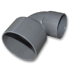 Afvoer PVC Bocht 90° Verloop 75mm x 50mm