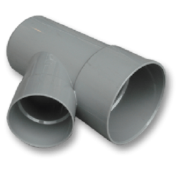Afvoer PVC T-stuk 45° verloop mof/spie 125 x 110mm