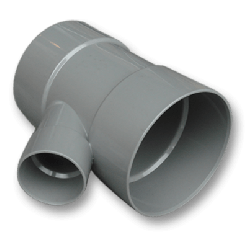 Afvoer PVC T-stuk 45° verloop 125 x 50mm