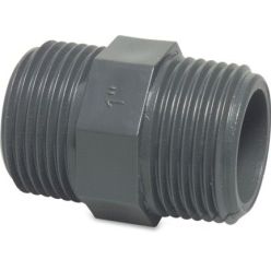 Druk PVC draadnippel 2x buitendraad 2 1/2"