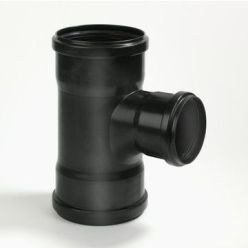 PP Verloop T-stuk 90° 75mm x 40mm 3x mof zwart