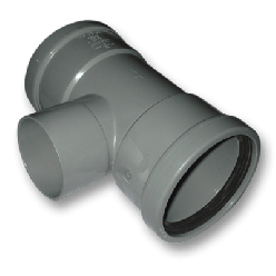 Afvoer PVC - Manchet T-stuk 90° Verloop x lijmmof 125 x 75mm