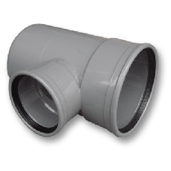 Afvoer PVC - Manchet T-stuk 90° Verloop mof/spie 125 x 110mm
