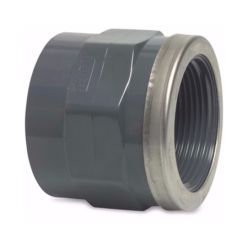 Druk PVC - Schroefbus - inwendig draad x Lijmsok 4" x 110mm