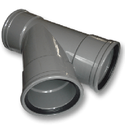 Afvoer PVC - Manchet T-stuk 45° 160mm