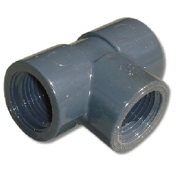 Druk PVC T-stuk 90° 3x binnendraad 2"
