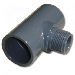 Druk PVC - T-stuk 90° - PN16 - lijm x buitendraad - 40mm x 1¼