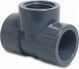 Druk PVC T-stuk 90° lijm x binnendraad 63mm x 1½