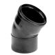PP Zwart Manchet Bocht 30º mof/spie 40mm