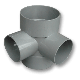 Afvoer PVC Dubbel T-stuk haaks (4 x lijmmof) 110mm x 90mm