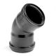 PP Bocht 40mm 2x mof 45° zwart