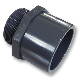 Druk PVC Puntstuk lijmsok inwendig/uitwendig x buitendraad 50/63mm x 1 1/2