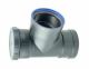PP Gevelontstoppingsstuk + schroefdeksel 110mm 2x mof zwart