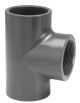 Druk PVC T-stuk 90° lijm x binnendraad 90mm x 2½