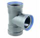 PP T-stuk 90° 75mm 3x mof zwart